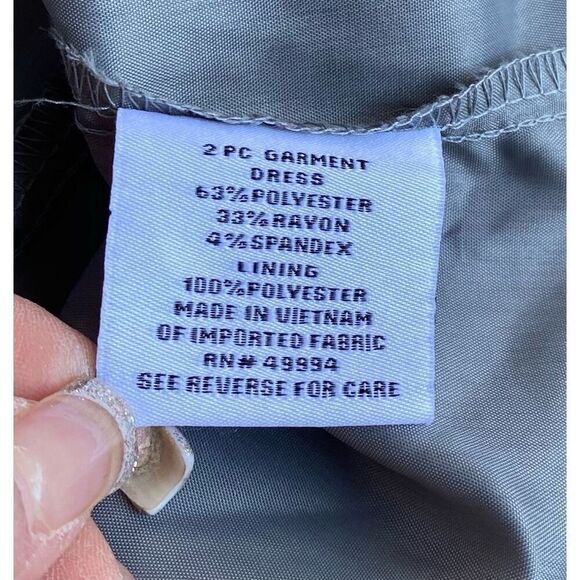 R & M Richards 2-Piece Dress/Jacket Gray Sz. 12 Office Easter Professional - Picture 11 of 11